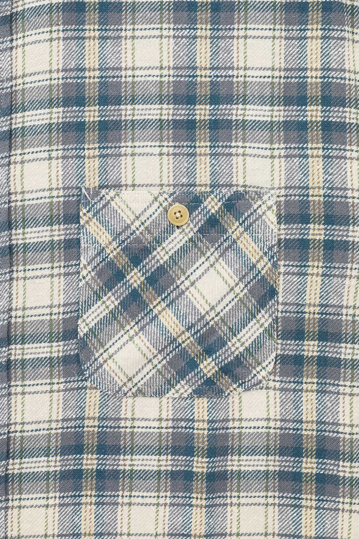 Khakis + Adsum Trucker Plaid Shirt - Light Blue