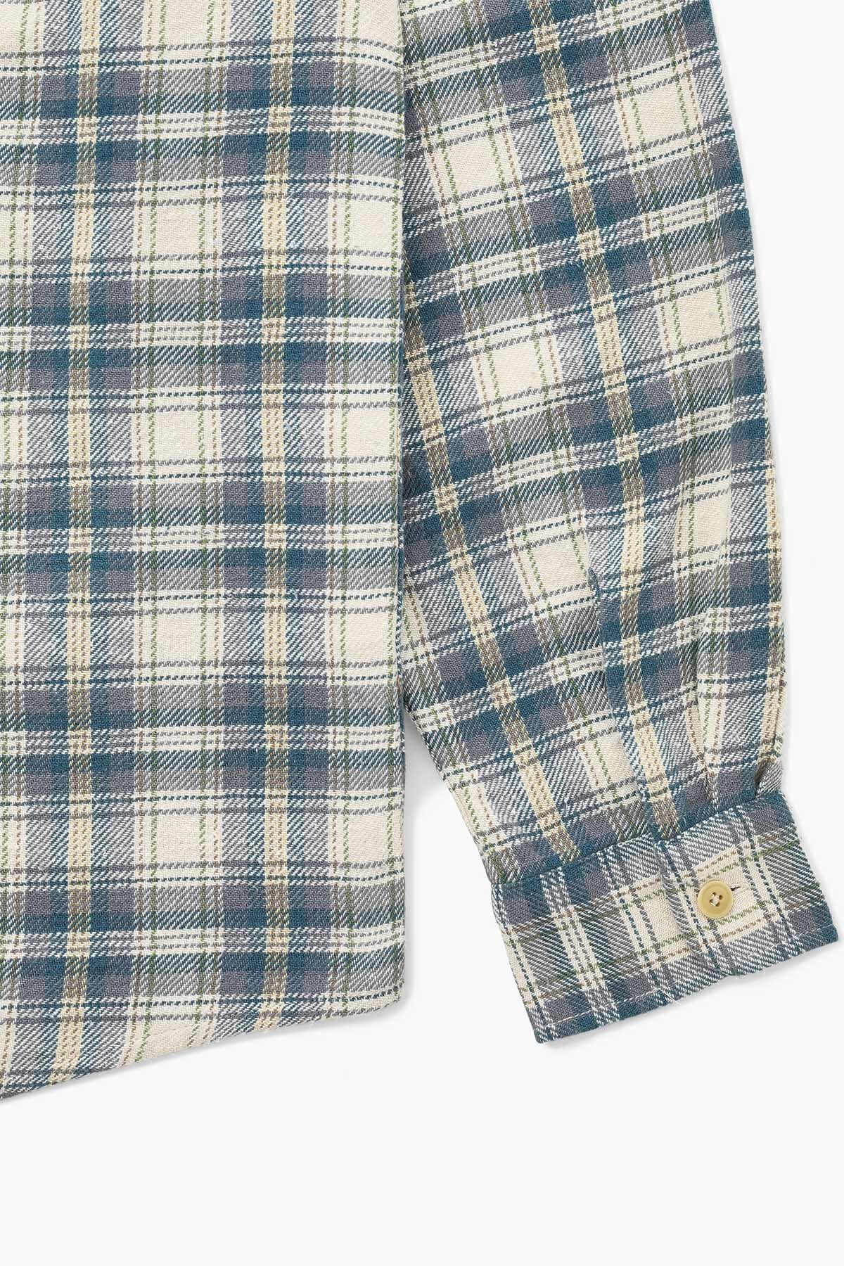 Khakis + Adsum Trucker Plaid Shirt - Light Blue