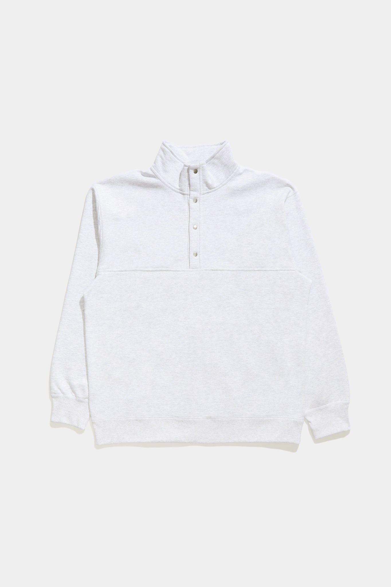 3/4 Snap Front Sweater - Ash Heather Grey