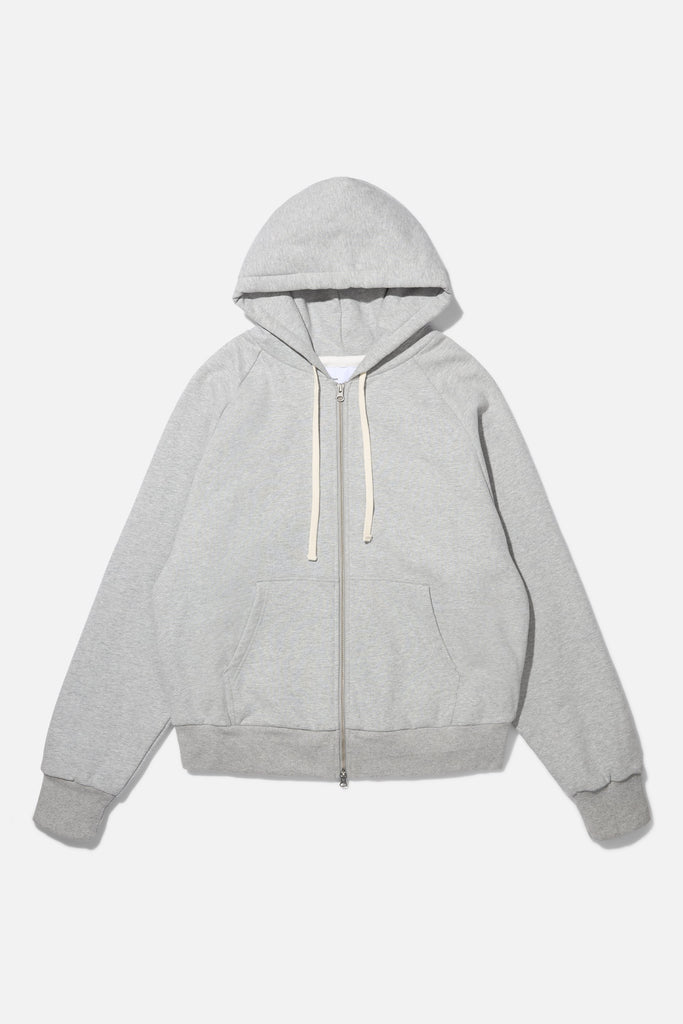 Waffle Zip Hoodie - Bleached Heather Grey