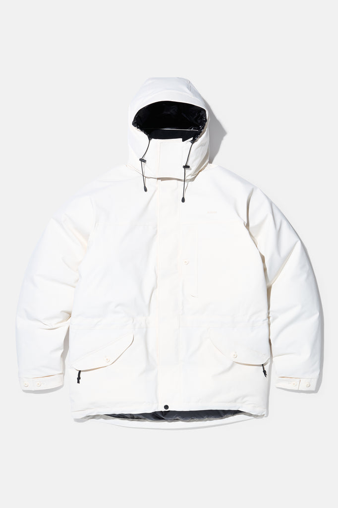 Flat Face Parka - Cream — flat lay, front