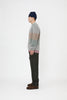 Band Neck Cardigan - Sage Stripe