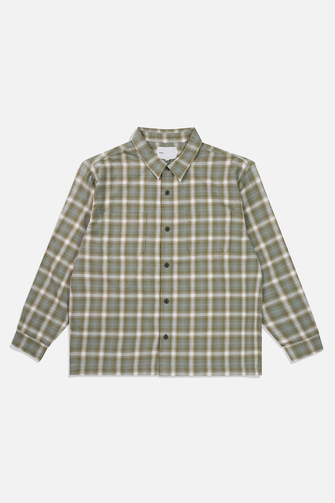 Flat Hem Workshirt - Green Shadow Plaid