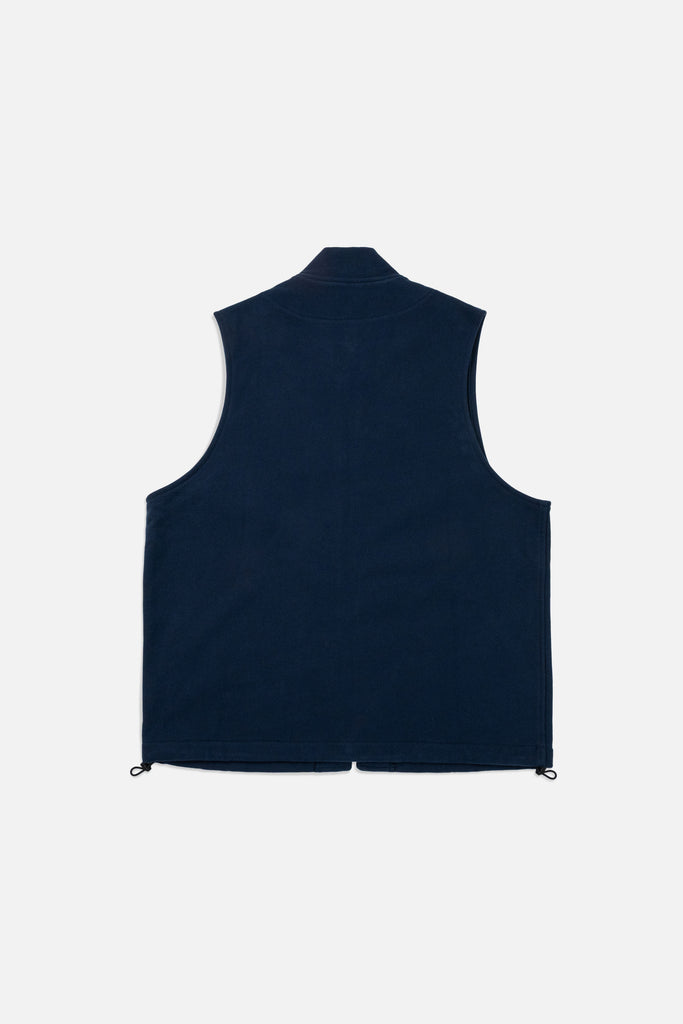 Cotton Fleece Vest - Navy
