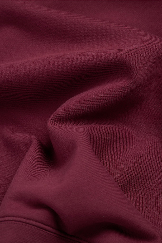 Core Crewneck fabric detail — 430 GSM 100% cotton brushed fleece