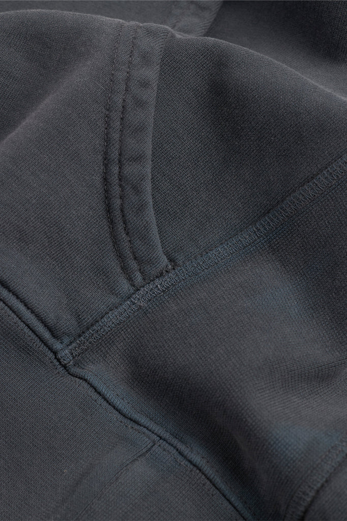 Core Hoodie fabric detail — 430 GSM 100% cotton brushed fleece