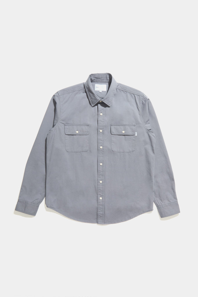 Herringbone Twill Classic Workshirt - Slate Grey