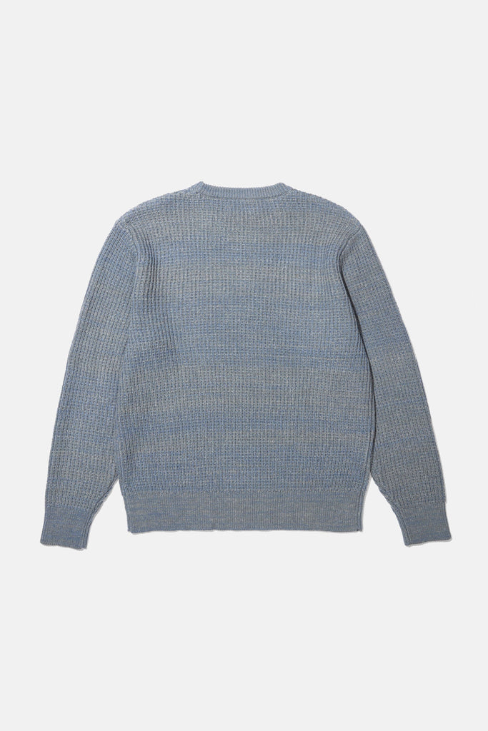 Waffle Knit Crewneck Sweater - Blue Heather