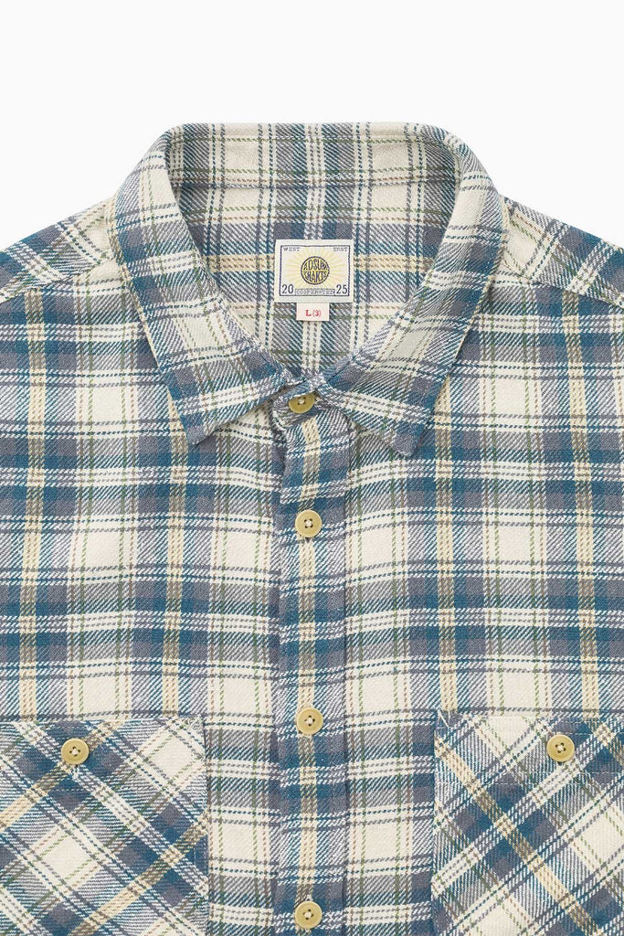 Khakis + Adsum Trucker Plaid Shirt - Light Blue