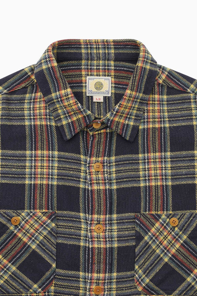 Khakis + Adsum Trucker Plaid Shirt - Navy