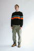 Organic Cotton One Stripe Crewneck Sweater - Black Stripe