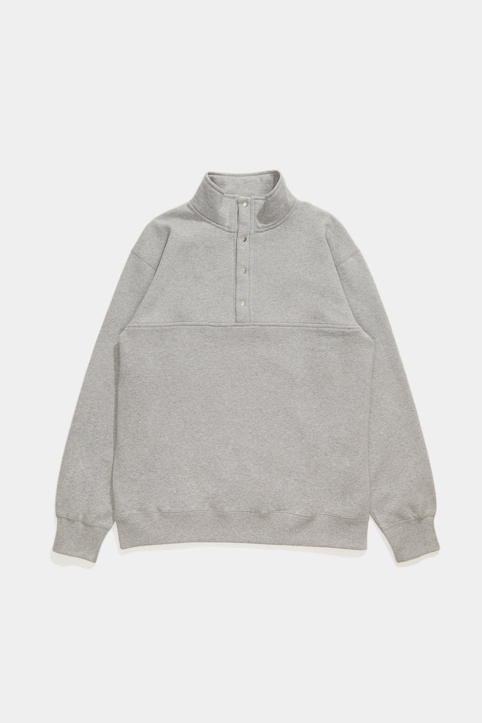 3/4 Snap Front Sweater - Heather Grey