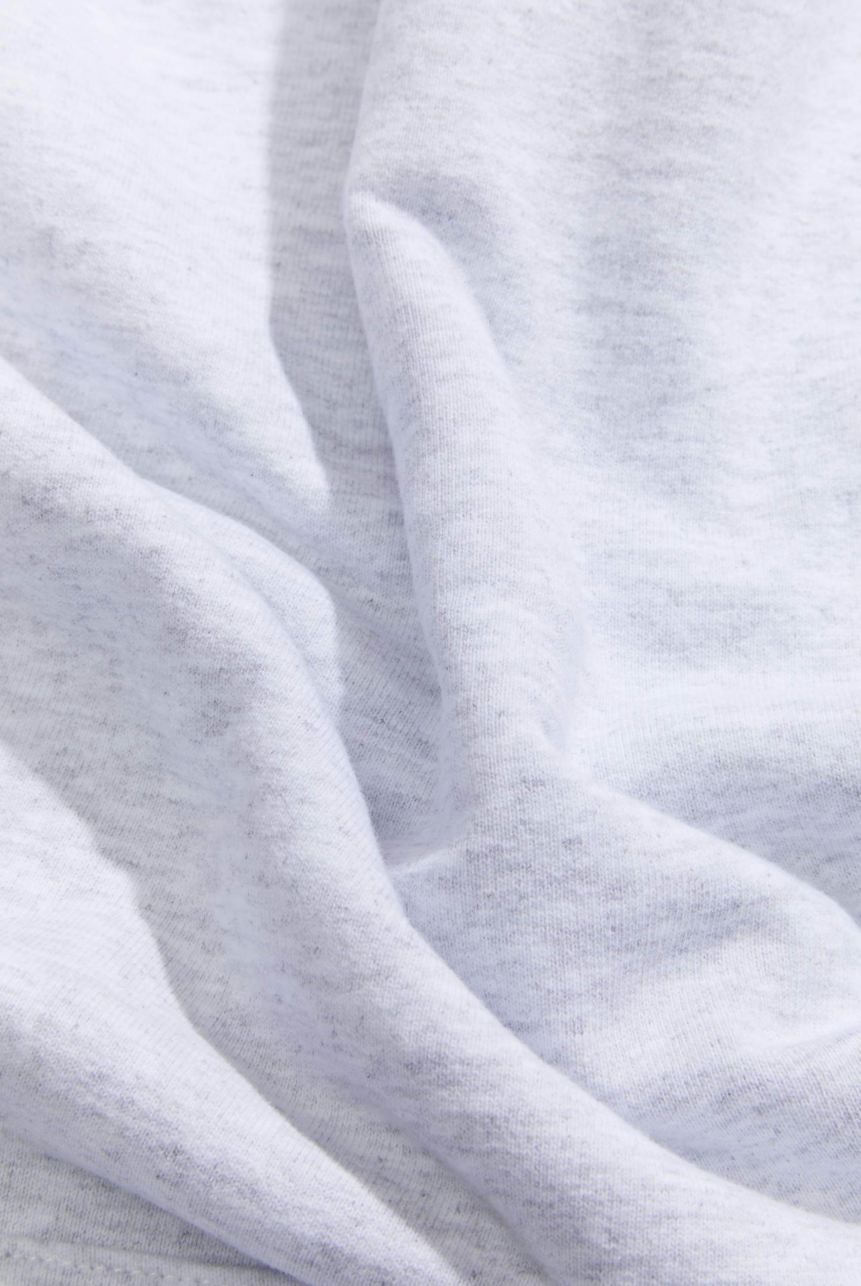 Ash Heather Grey Cotton Poly Sweatshirt Fleece Fabric