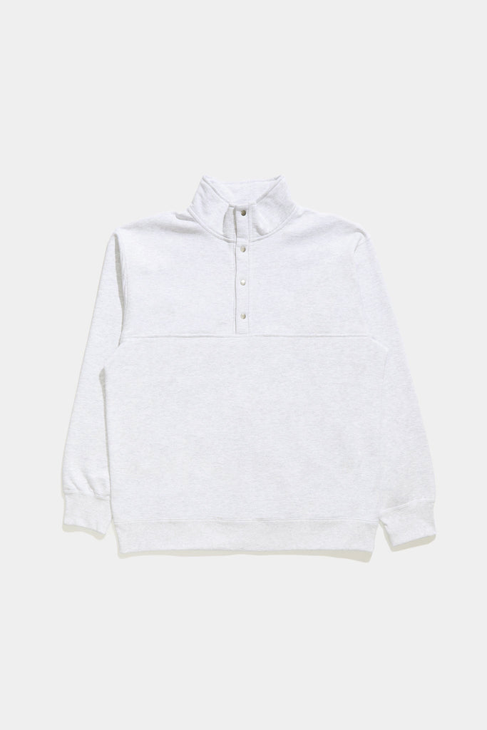 3/4 Snap Front Sweater - Ash Heather Grey